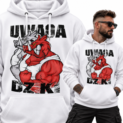 BLUZA Z KAPTUREM NA SIŁOWNIĘ  UWAGA DZIKI
